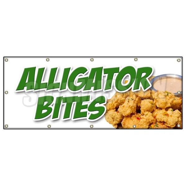 Alligator Bites Banner Heavy Duty 13 Oz Vinyl with Grommets